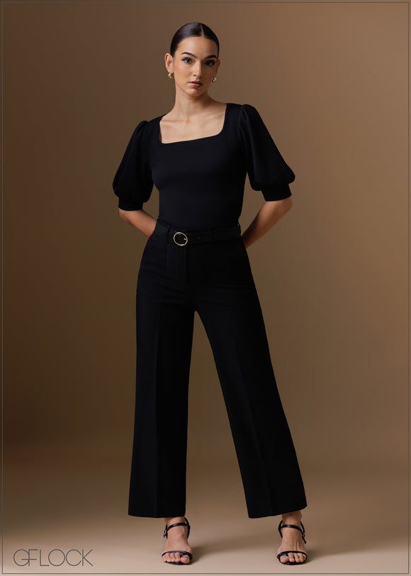 Square Neck Puff Sleeve Top - 120925