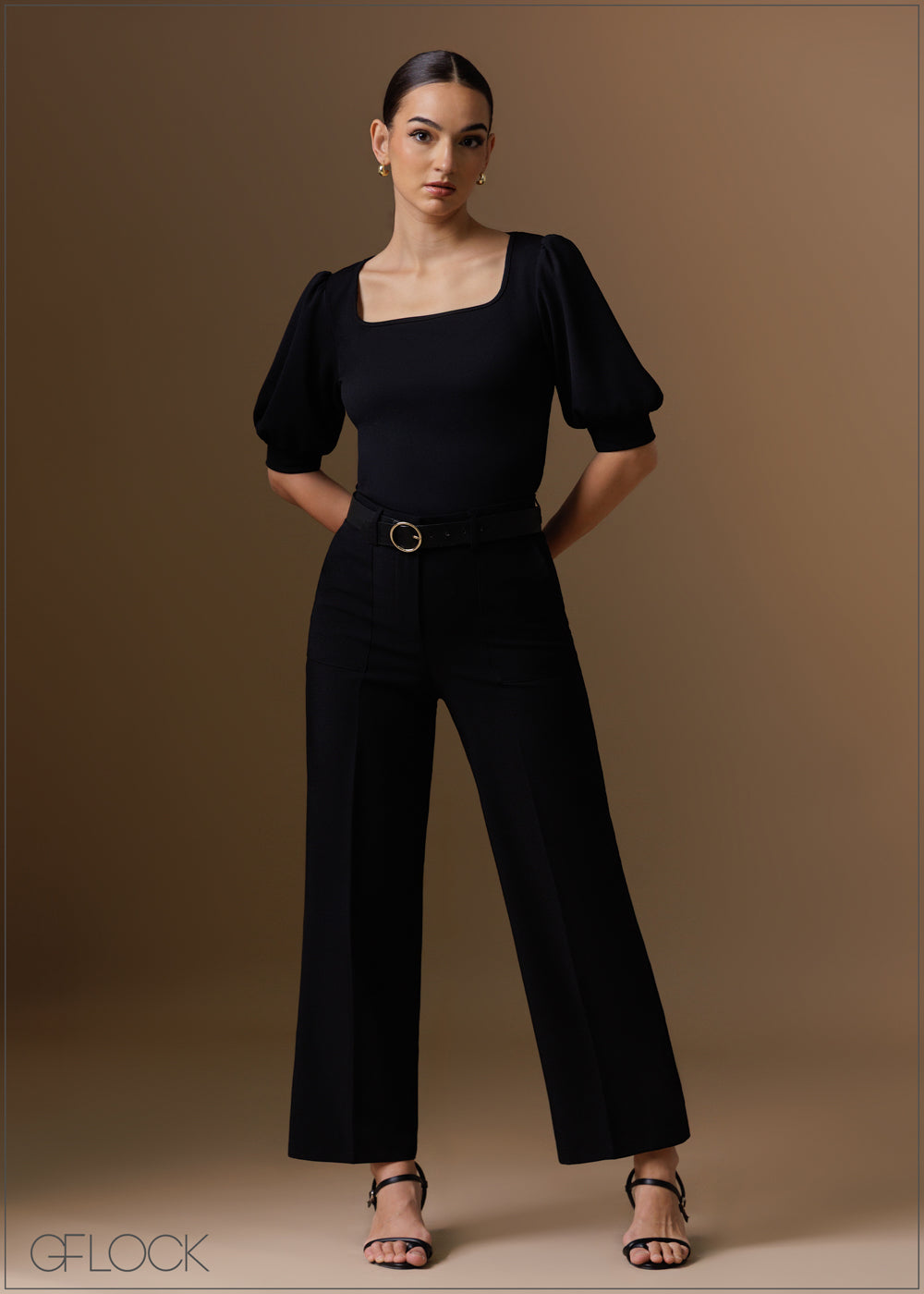 Square Neck Puff Sleeve Top - 120925