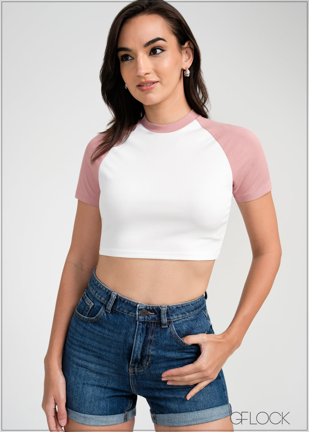 Two Tone Ribbed Top - 050925