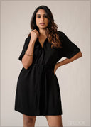 Flap Pocket Mini Dress - 150626