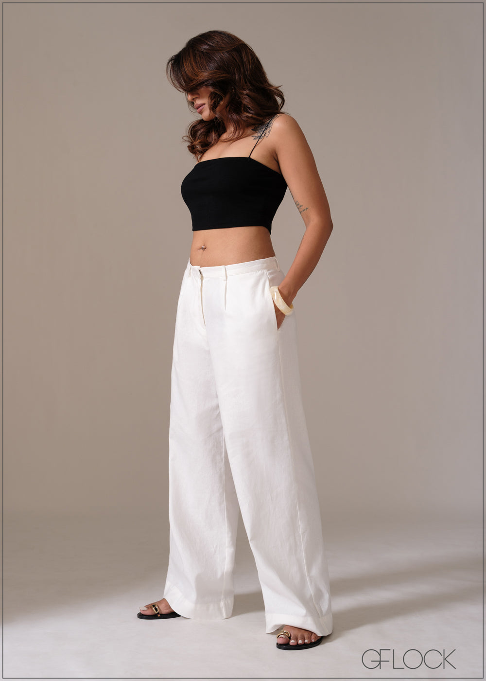 Low Waist Linen Pant - Long Length - 111225