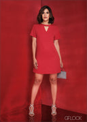 Front Cut-Out Detailed Mini Dress - 090224