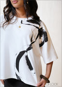 Bow Printed Graphic Tee - 200226