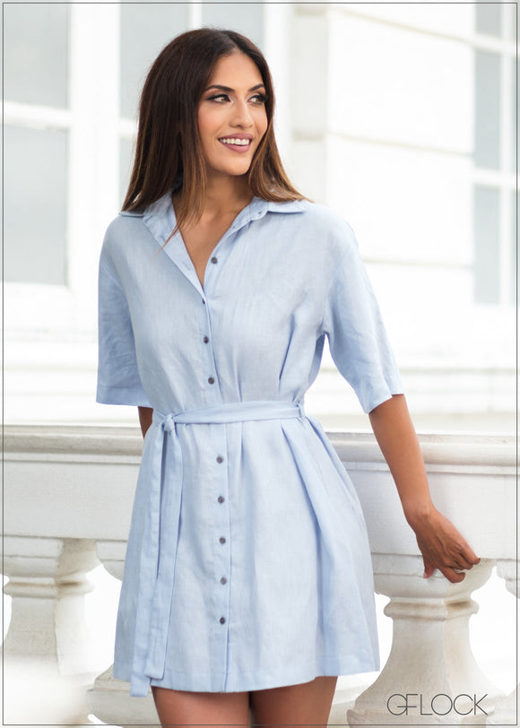 Linen Shirt Dress - 160224