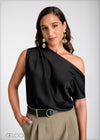 One Shoulder Satin Top - 100225