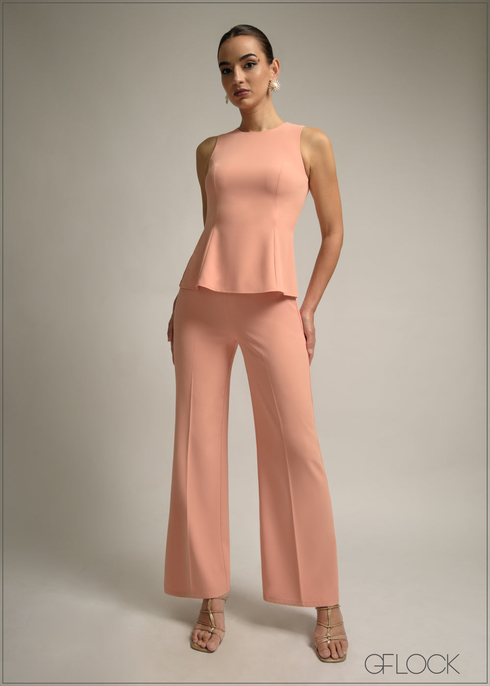 Crease Detail Straight Leg Pants - 220825