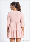 V-Neck Tiered Dress - 050824