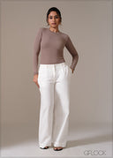 Low Waist Linen Pant - Long Length - 111225