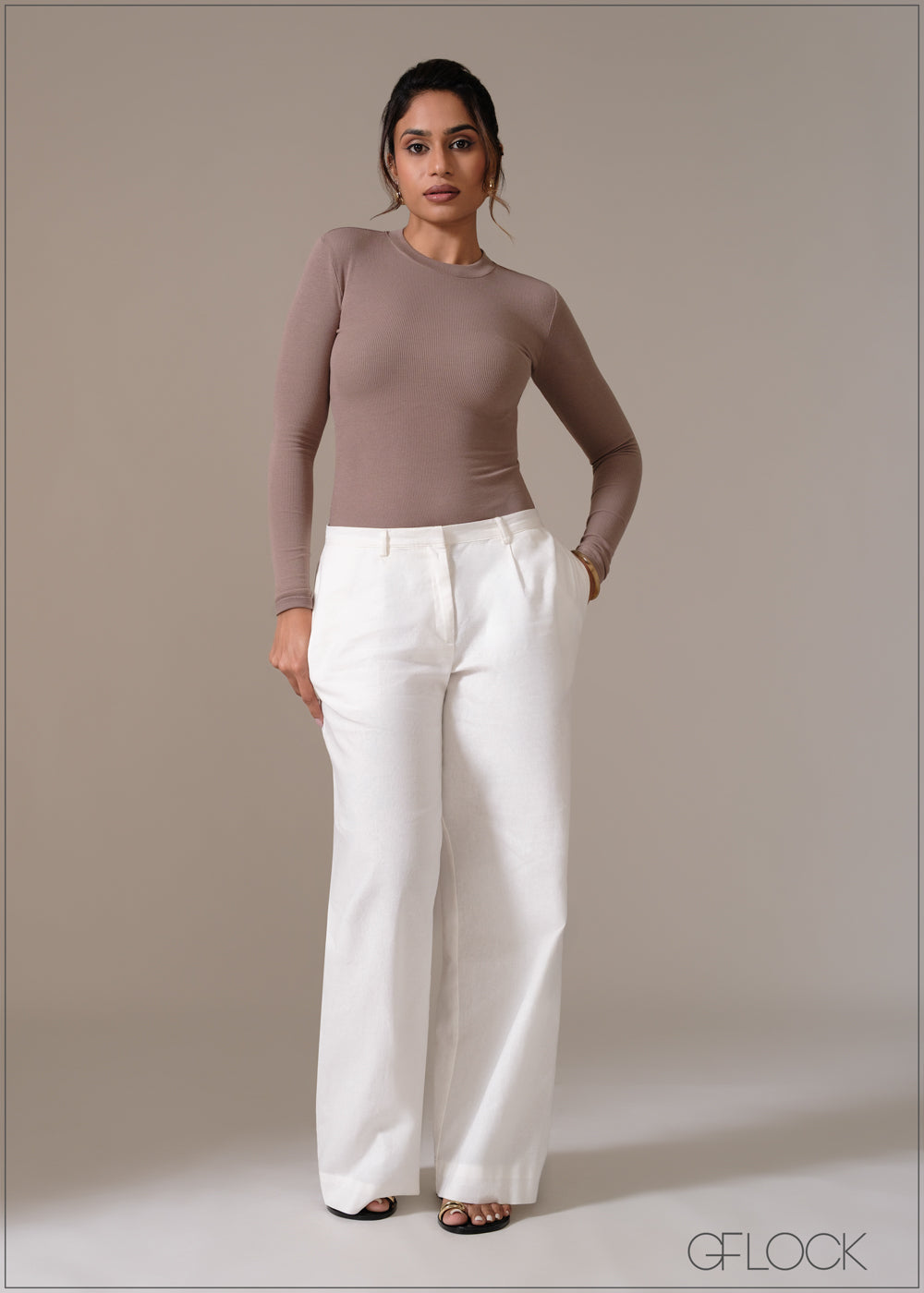 Low Waist Linen Pant - Long Length - 111225