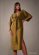 Tie-Up Detail Midi Dress - 160326