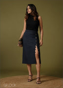 Button Detail Skirt - 100726