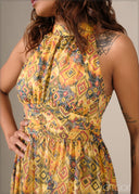 High Neck Gathered Dress - 130326