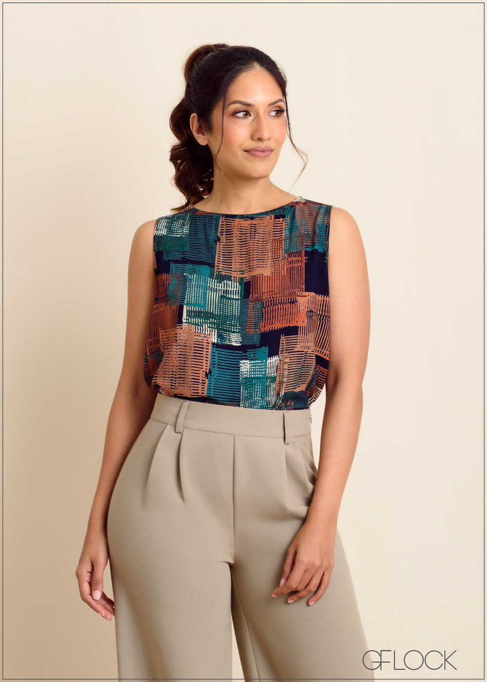 Printed Sleeveless Top - 150523