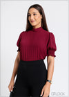 High Neck Puff Sleeve Top - 121124