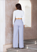 Pleat Detail Wide Leg Pant - 231023
