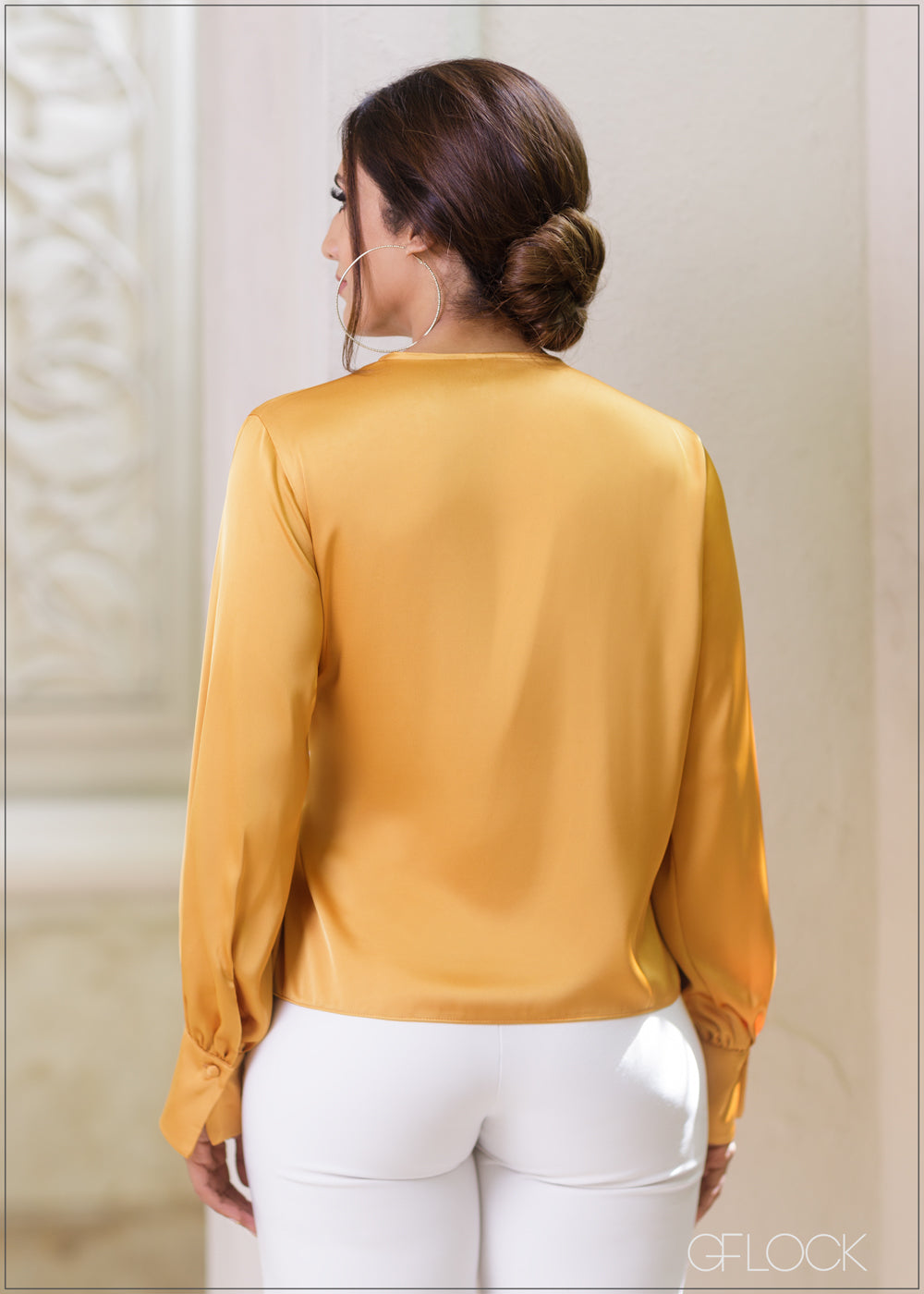 Long Sleeve Wrap Detail Top - 101123