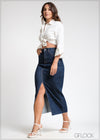 High Waist Denim Skirt - 03 - 121024