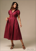 Shirt Collar Button Down Dress - 270326