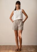 Sleeveless Round Neck Top - 030426