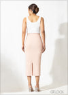 High Waist Midi Pencil Skirt - 300623