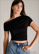 One Shoulder Crop Top - 110626
