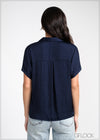 Short Sleeve Button-Up Top - 240325