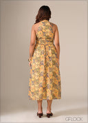 High Neck Gathered Dress - 130326