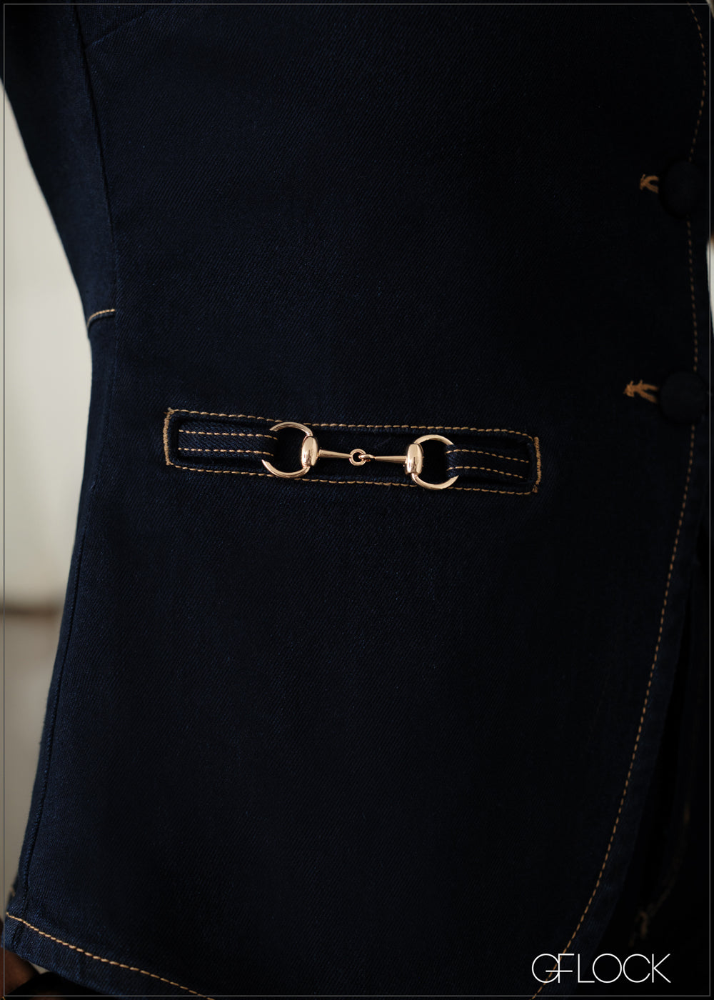 Sleeveless Button Denim Top - 141225