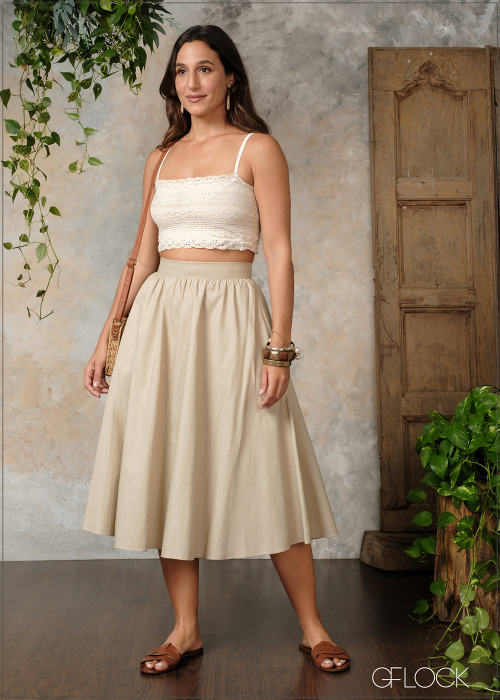 Flared Midi Skirt - 230824