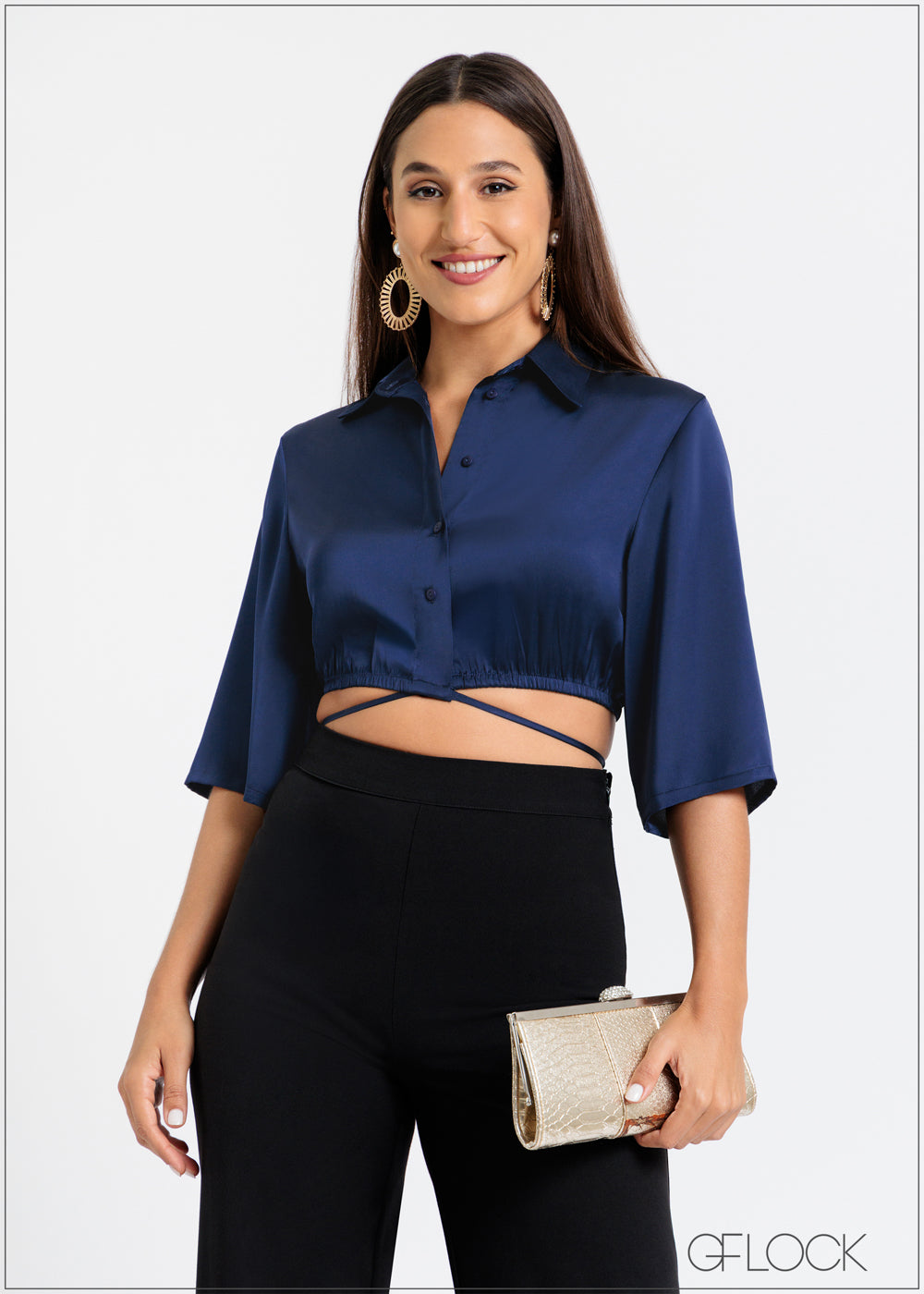 Tie-Up Detail Crop Top - 121124