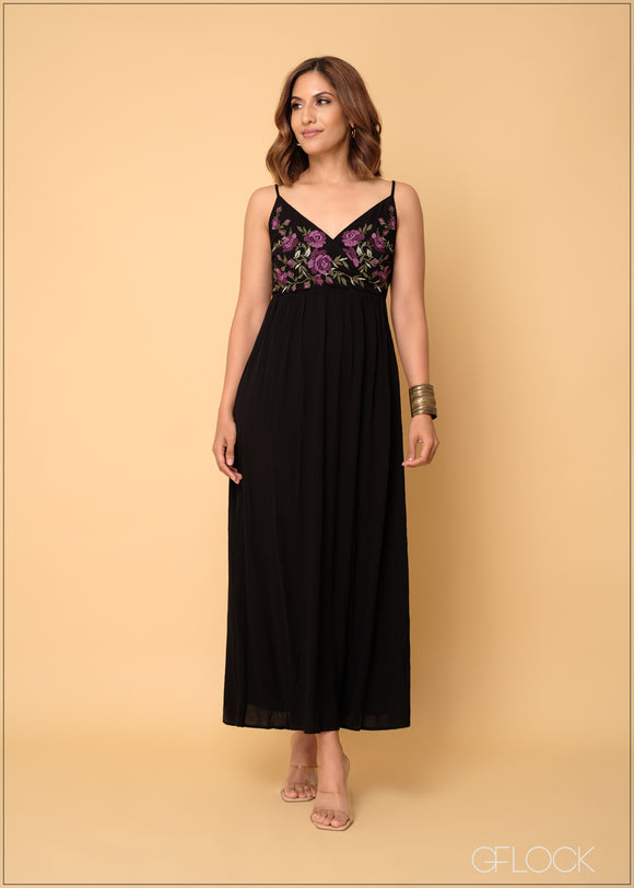 Embroidered Strappy Dress - 050624