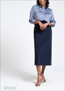 Satin Midi Skirt - 260525
