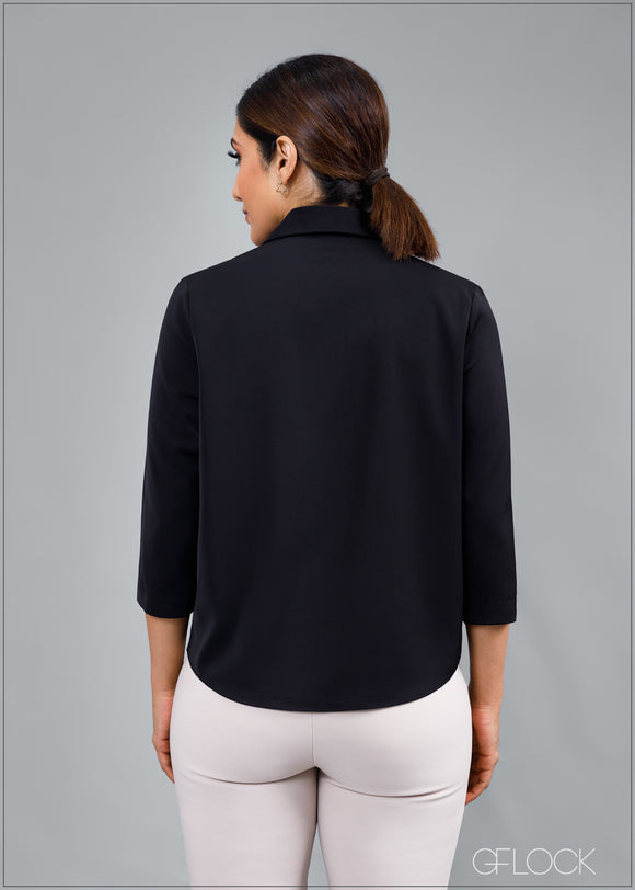 Three Quarter Top With Zip Detail - 260224