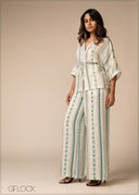 Printed Wide Leg Pant - 100426