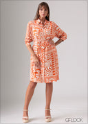 Printed Shirt Dress - 120126