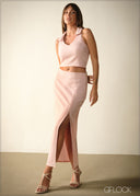 High Waist Midi Skirt - 271125