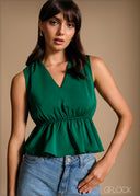Sleeveless Peplum Top - 240426