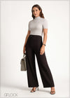 Pleat Detail Wide Leg Pant - 230924