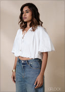 V-Neck Tie Top - 220826