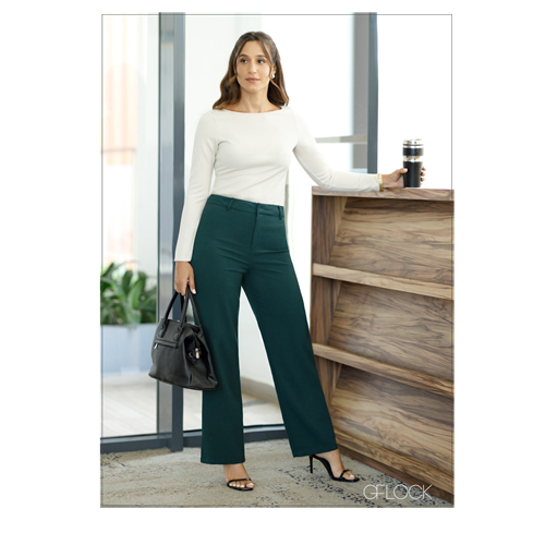 Straight Leg Pant - Long Length - 090824 - Dark Green