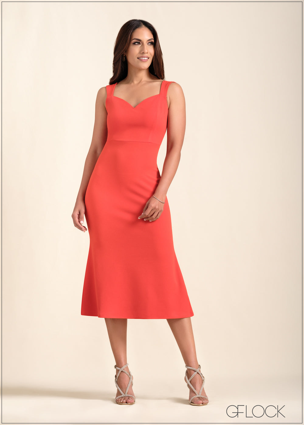 SWEETHEART NECK MIDI DRESS - 221123