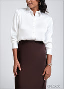 Long Sleeve Satin Shirt - 260525