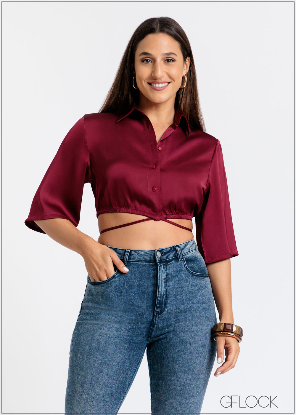 Tie-Up Detail Crop Top - 121124