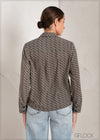 Printed Long Sleeve Shirt With Front Pockets - 061223