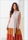 Tiered Color Block Dress - 280723