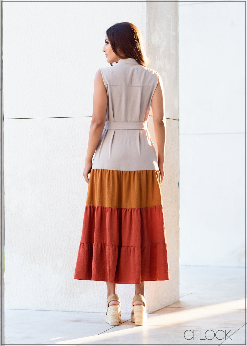 Tiered Color Block Dress - 280723