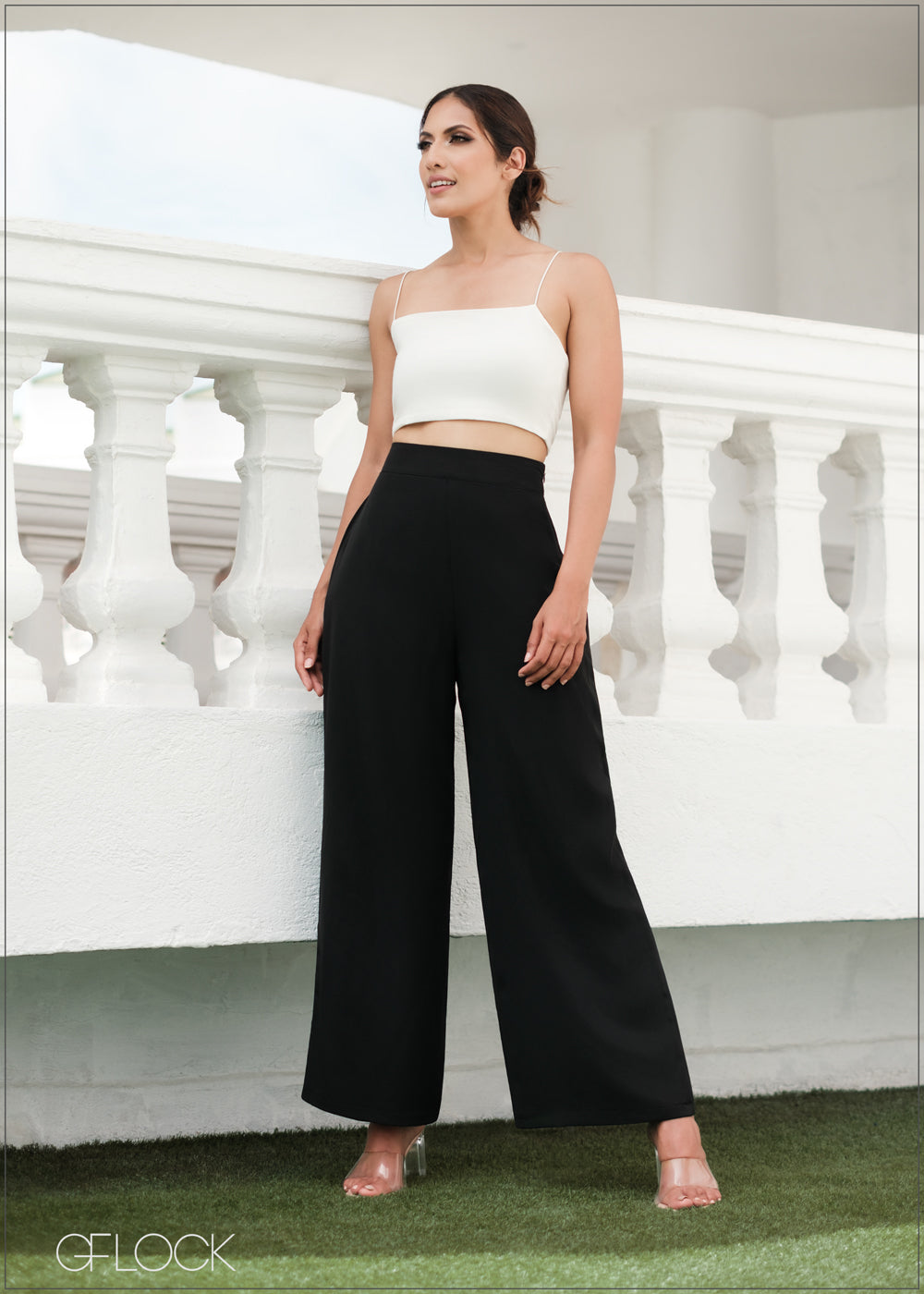 High Waisted Straight Leg Flare Pant - 180823