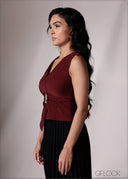 Sleeveless Trim Detail Waistcoat - 151026