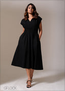 Shoulder Detailed Dress - 241125