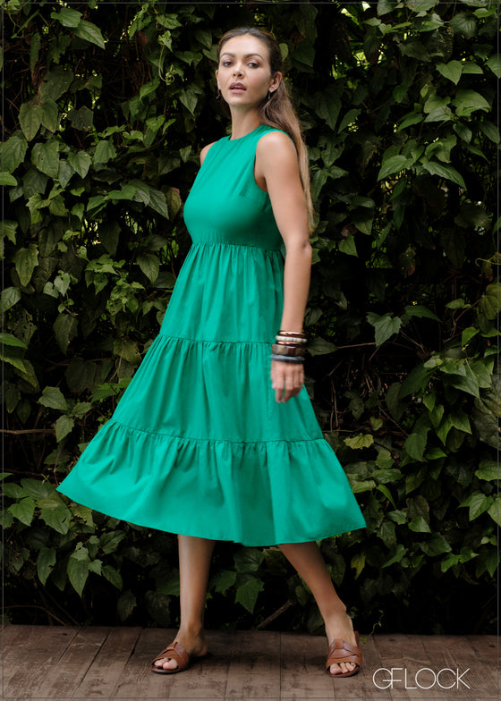 Tiered Sleeveless Dress - 020224